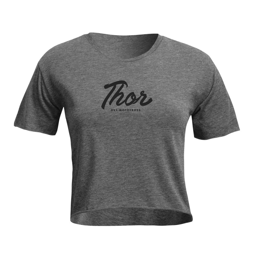 THOR Scipt Crop Frauen T-Shirt grau THOR Scipt Crop Frauen T-Shirt grau