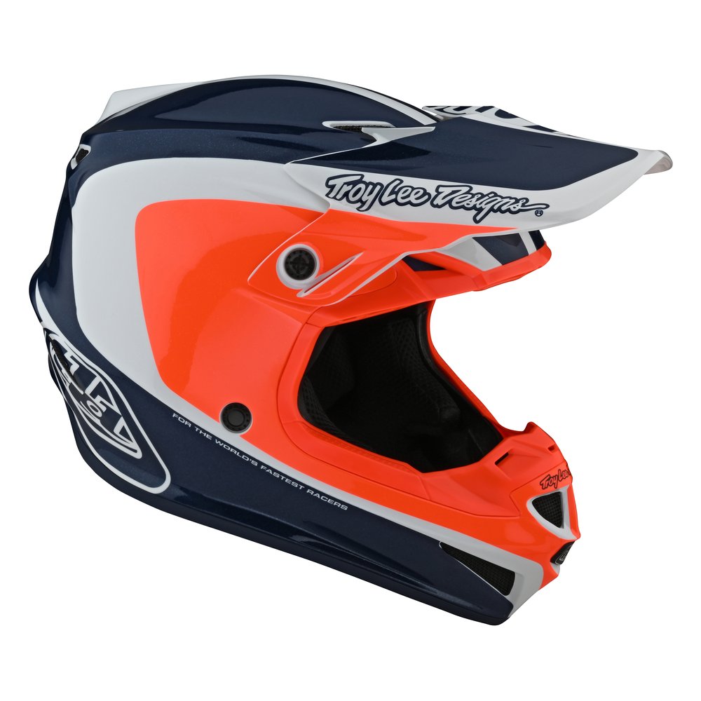 TROY LEE DESIGNS SE4 Polyacrylite Motocross Helm Corsa blau orange