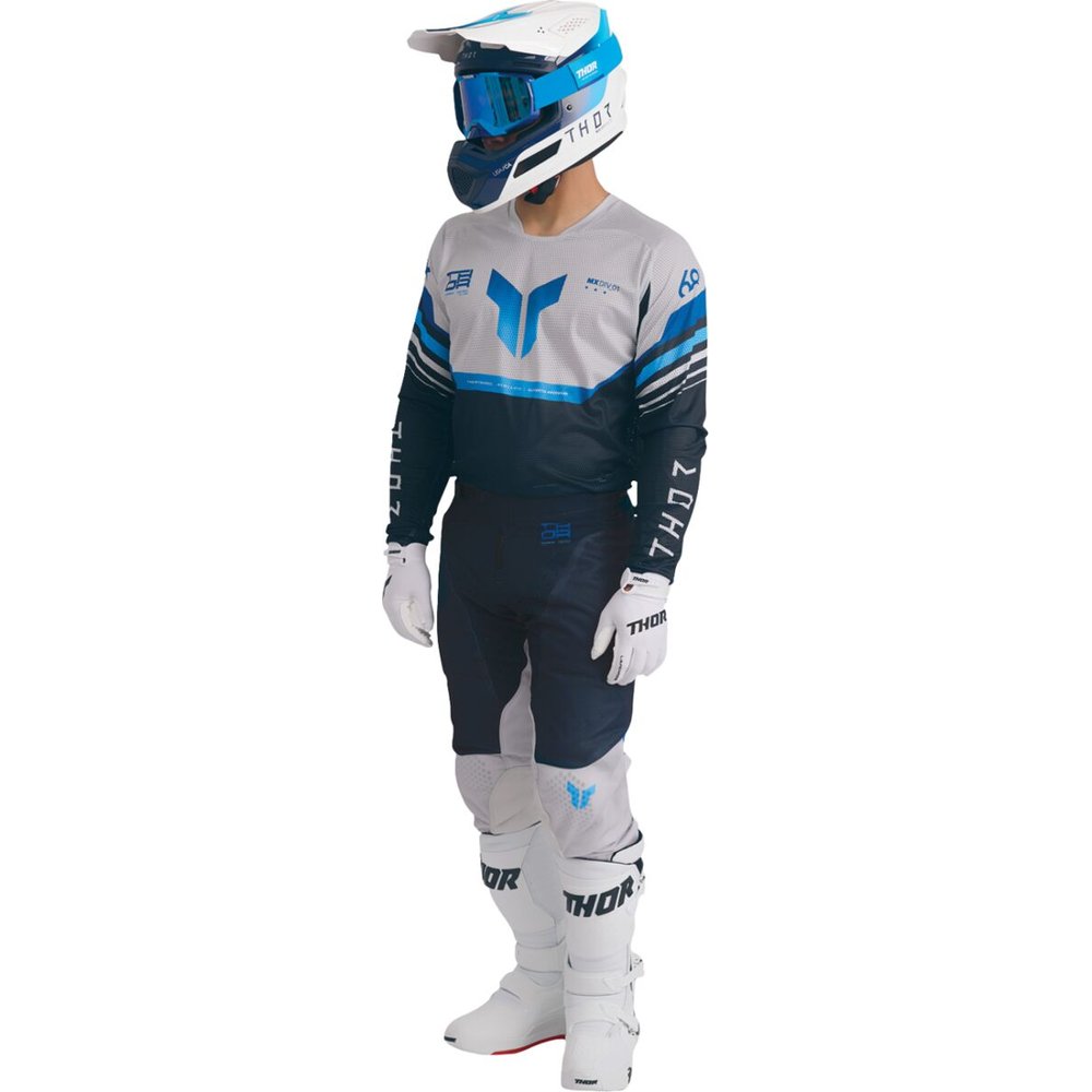 THOR Launchmode Raptor Air Vent Jersey midnight blau/grau THOR Launchmode Air Vent Raptor Motocross Hose midnight blau/grau