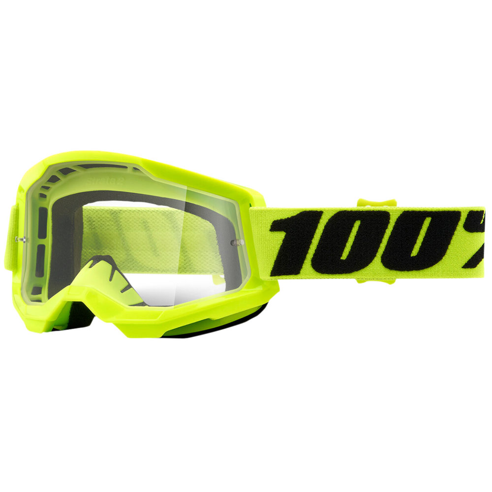 100% Strata 2 MX MTB Brille gelb klar