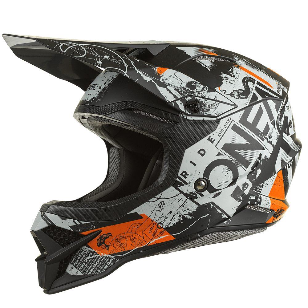 ONEAL 3SRS Scarz V.22 MX Helm schwarz grau orange ONEAL 3SRS Scarz V.22 MX Helm schwarz grau orange