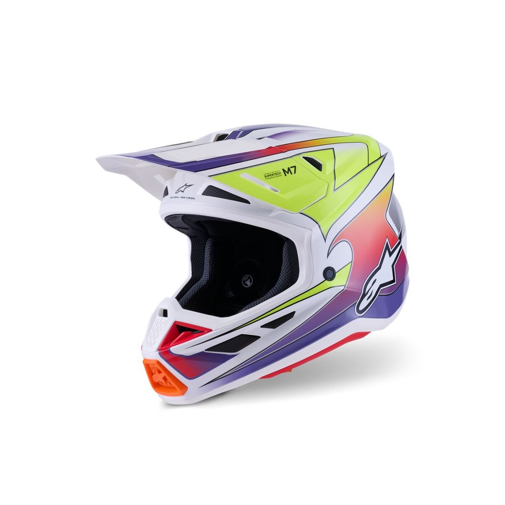 ALPINESTARS Supertech M7 Fuse Motocross Helm weiss/gelb/lila