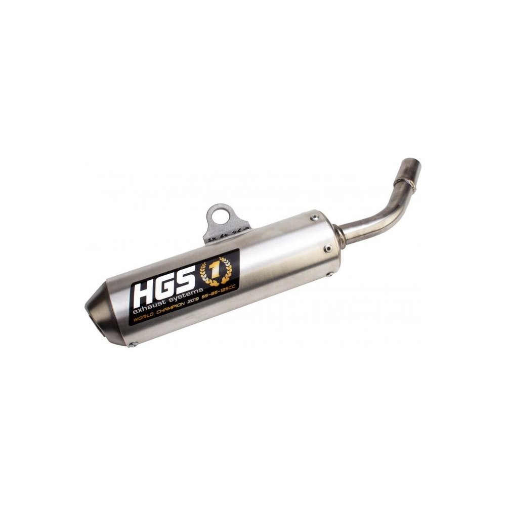 HGS YT-802-SSG Slip-On Endschalldämpfer YZ 85 02-25 passend für Yahama YZ 85 02-25 grau silber