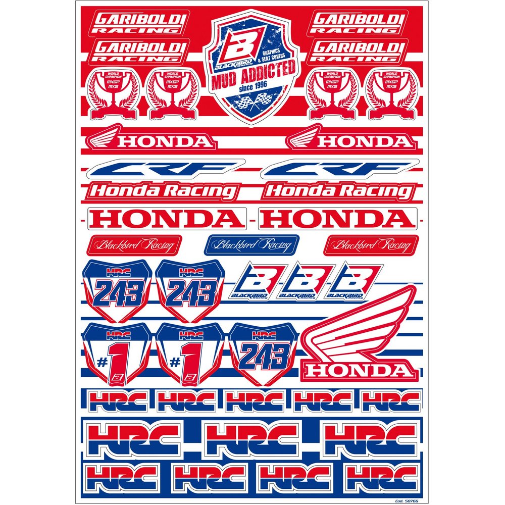 BLACKBIRD RACING Decal Logo Aufkleber-Set Honda Gariboldi