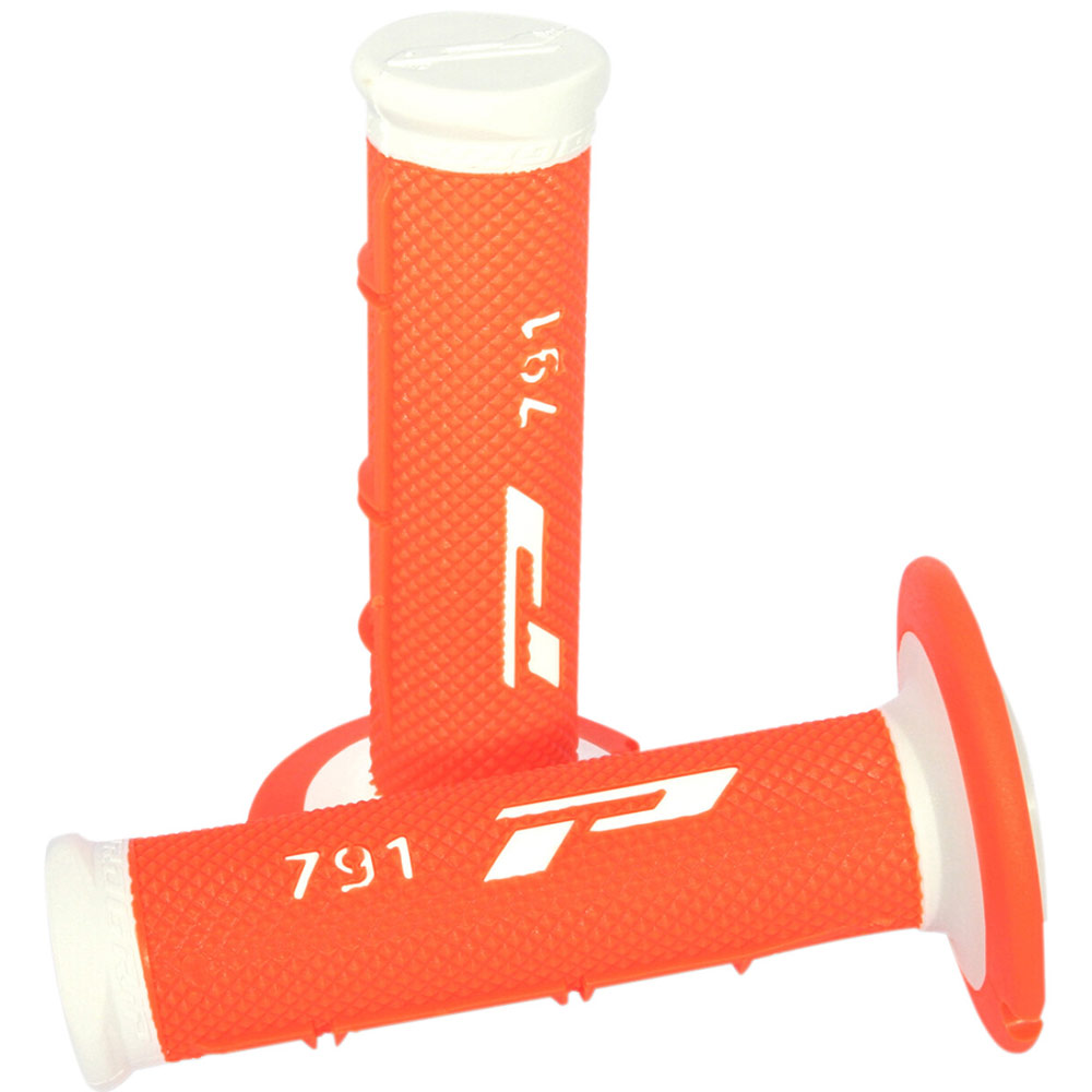 PROGRIP 791 Double Density Motocross Griffe weiss orange