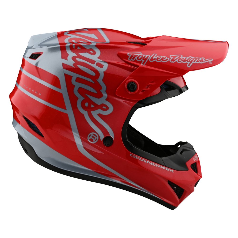 TROY LEE DESIGNS SE4 Silhouette Motocross Helm rot silber