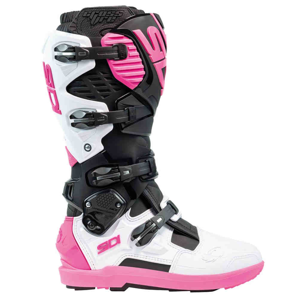 SIDI Crossfire 3 SRS Motocross Stiefel schwarz weiss pink SIDI Crossfire 3 SRS Motocross Stiefel schwarz weiss pink