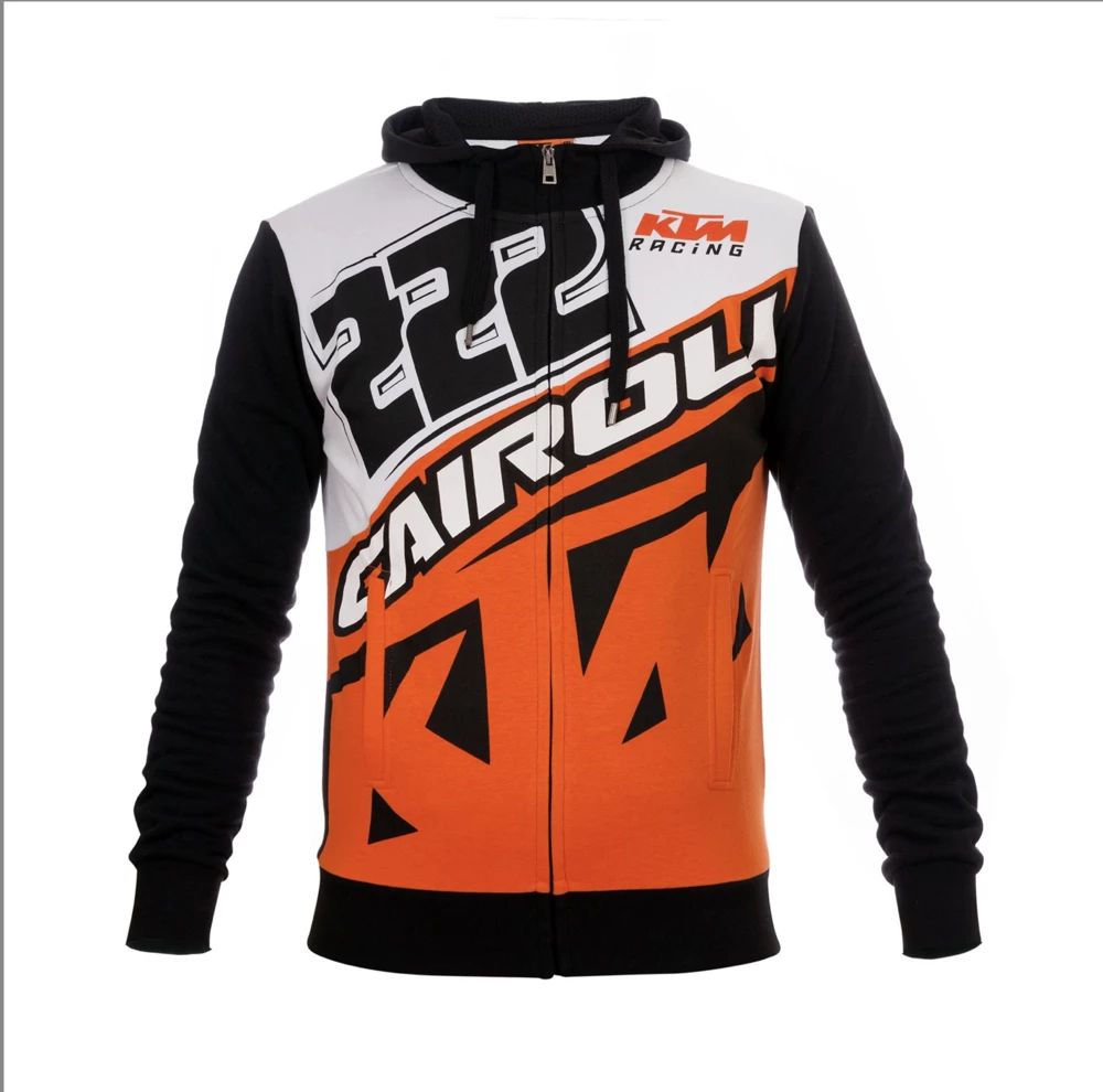VR46 Toni Cairoli Zip-Hoodie Fleece weiss schwarz orange