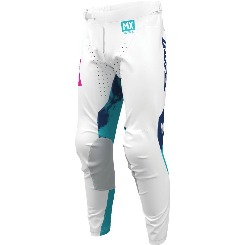 THOR Launchmode Bleach Motocross Hose weiss/Aqua blau