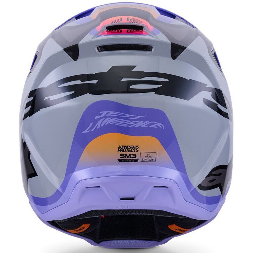 ALPINESTARS Supertech M3 Youth Kinder Motocross Helm Jettson grau/lila/schwarz gelb