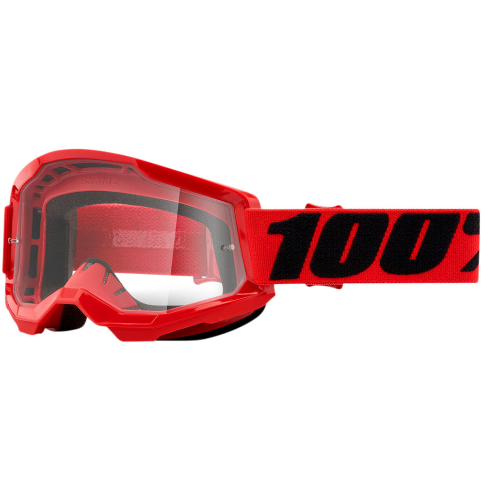 100% Strata 2 MX MTB Brille rot klar