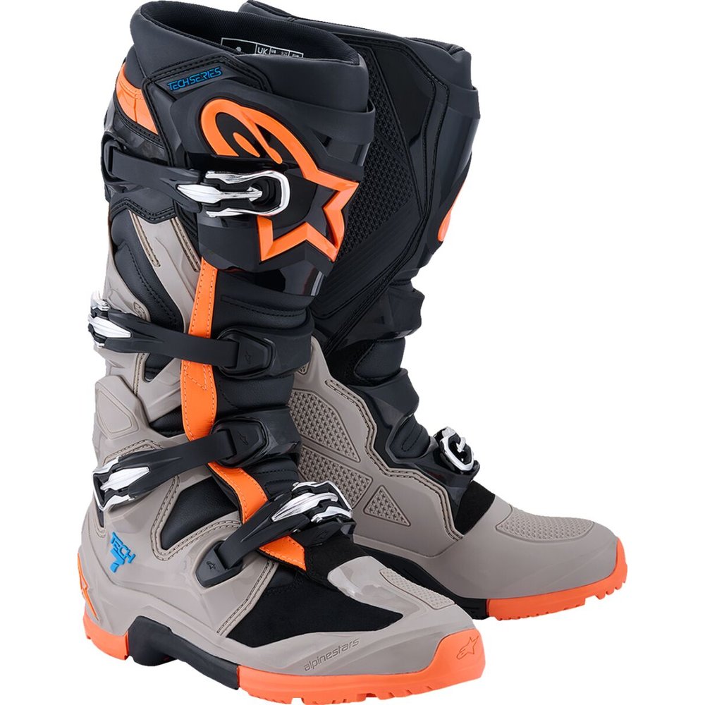 ALPINESTARS Tech 7 Motocross Stiefel schwarz/warm grau/neon orange ALPINESTARS Tech 7 Motocross Stiefel schwarz/warm grau/neon orange