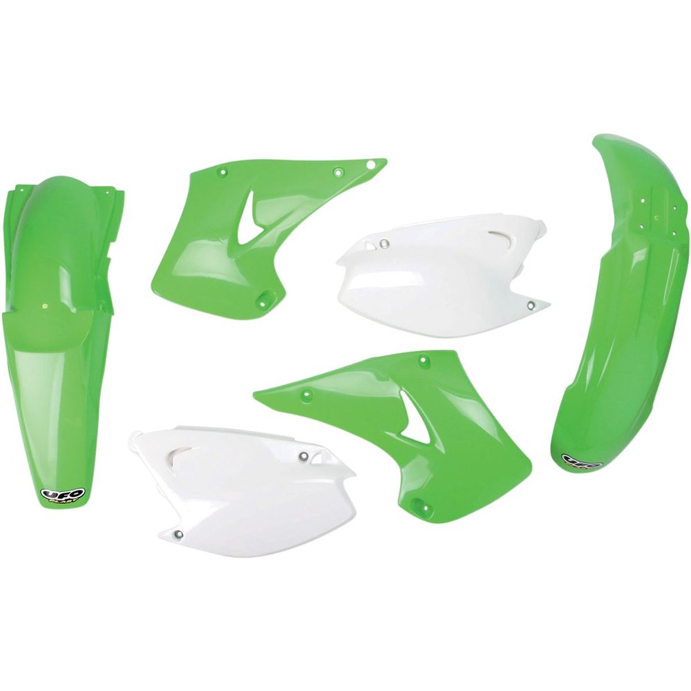 UFO Komplettes Karosserie-Kit Plastikteile Kawasaki KX125/250 03-04 OEM UFO Komplettes Karosserie-Kit Plastikteile Kawasaki KX125/250 03-04 OEM