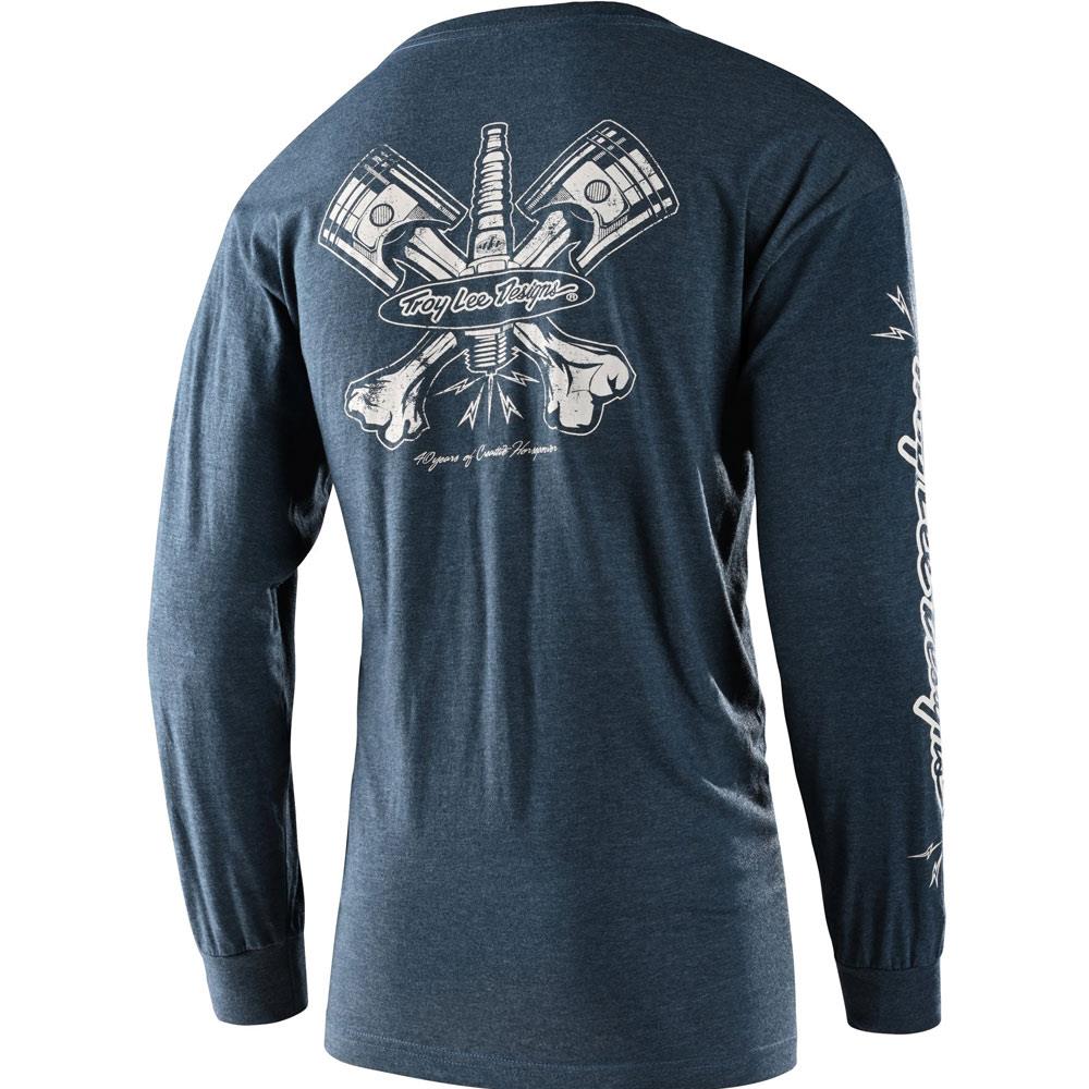 TROY LEE DESIGNS Pistonbone LS T-Shirt blau heather TROY LEE DESIGNS Pistonbone LS T-Shirt blau heather