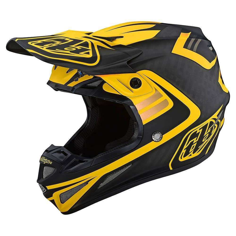 TROY LEE DESIGNS SE4 Carbon Flash Motocross Helm schwarz gelb