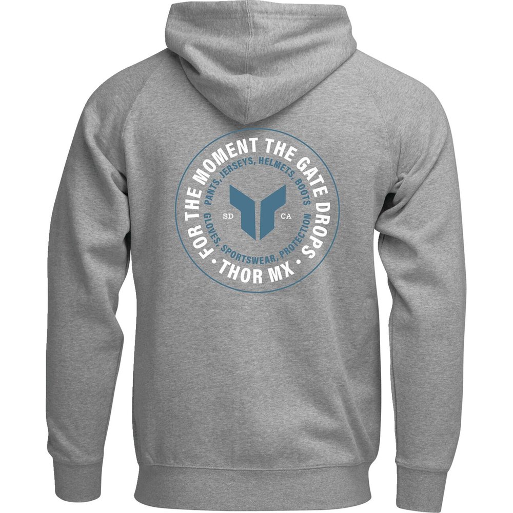 THOR Kapuzen Pullover Hoodie Zip Up Badge grau THOR Kapuzen Pullover Hoodie Zip Up Badge grau