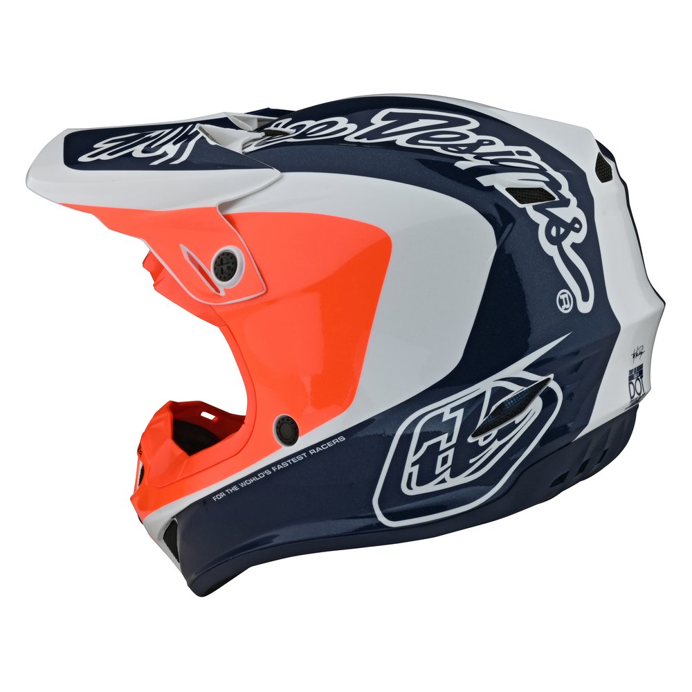 TROY LEE DESIGNS SE4 Polyacrylite Motocross Helm Corsa blau orange