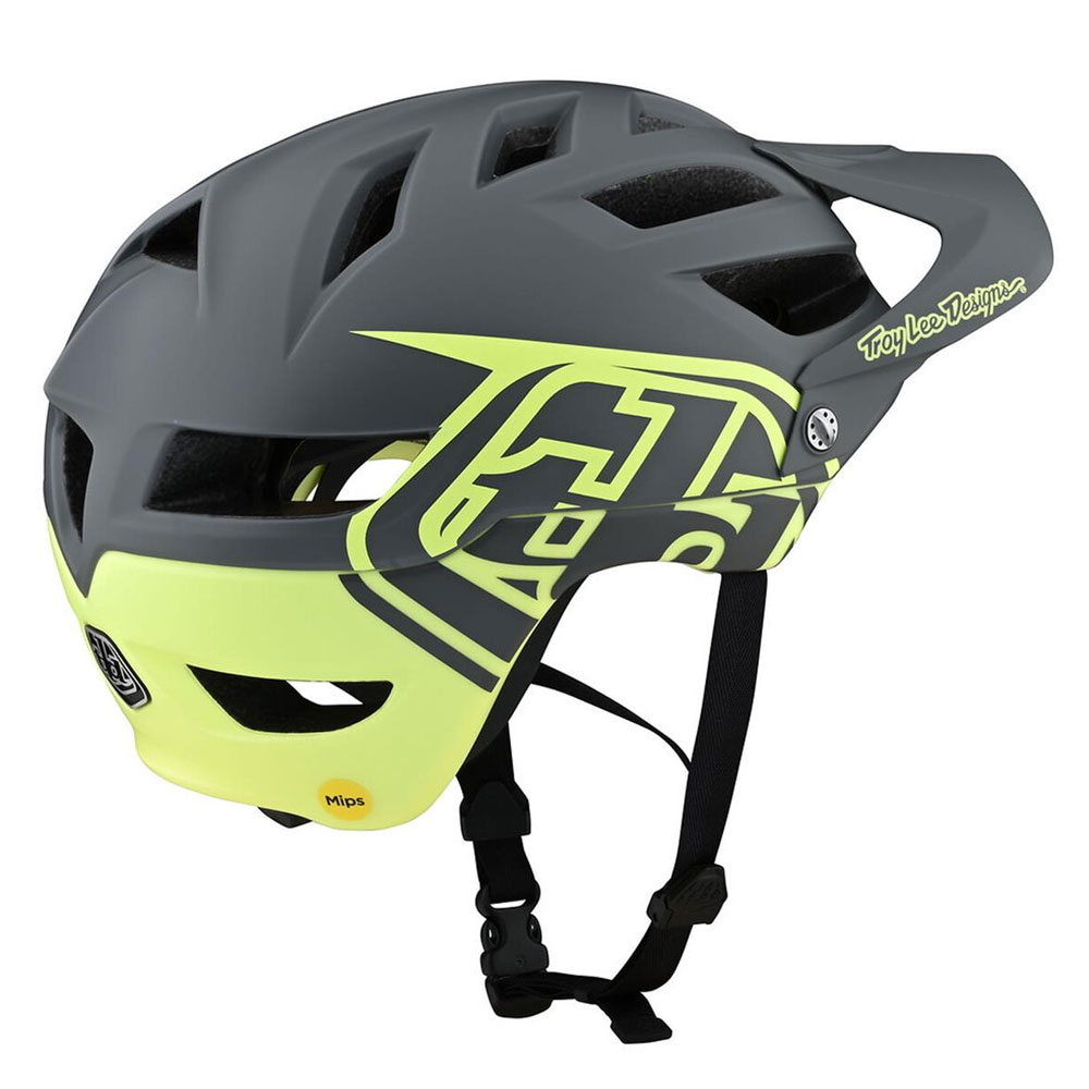 TROY LEE DESIGNS A1 MIPS MTB Helm Classic grau gelb