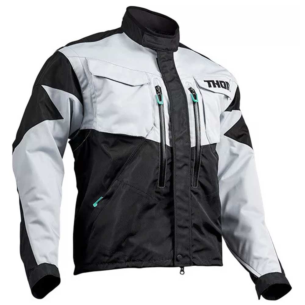 THOR Terrain Motocross Enduro Jacke hell grau schwarz THOR Terrain Motocross Enduro Jacke hell grau schwarz