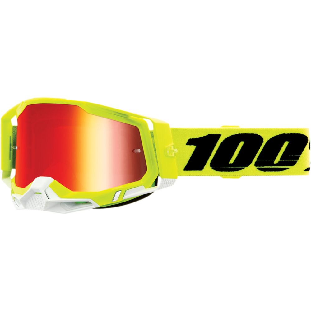 100% Racecraft 2 Gelb MX MTB Brille rot verspiegelt