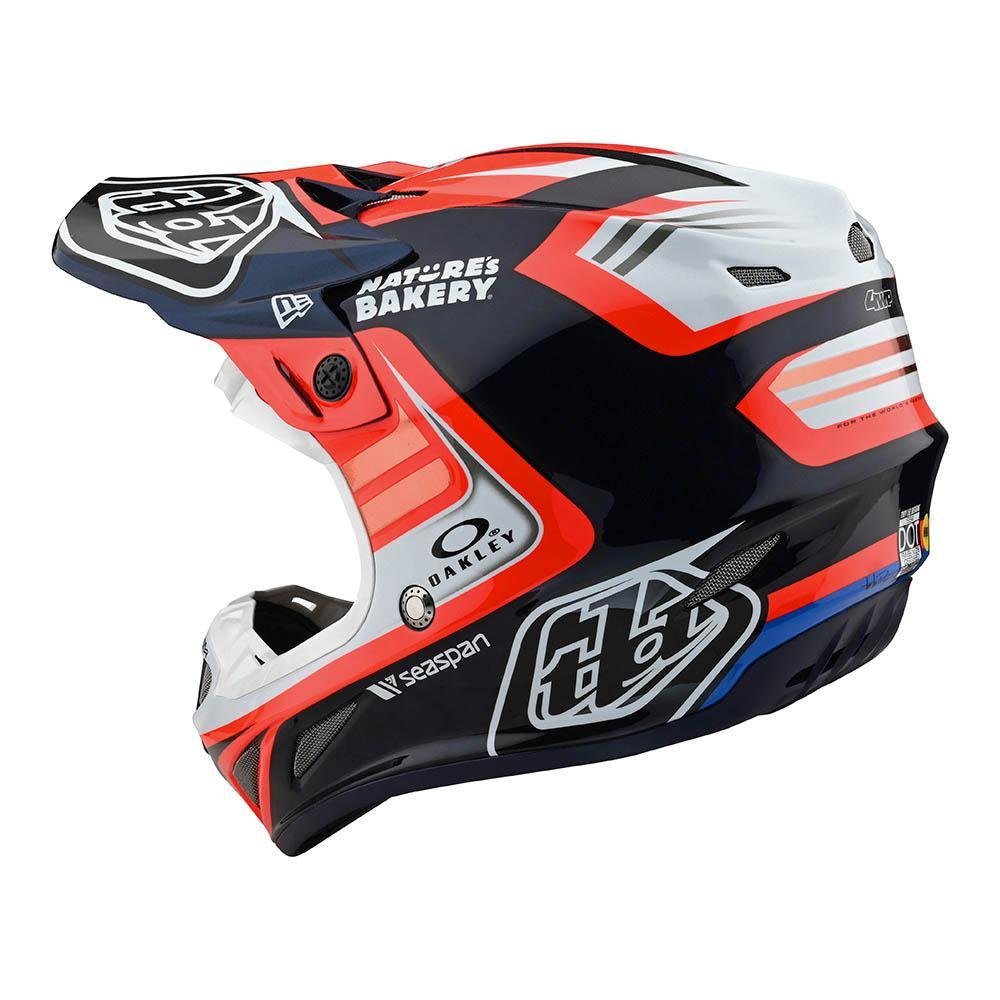 TROY LEE DESIGNS SE4 Carbon Flash Motocross Helm blau rot