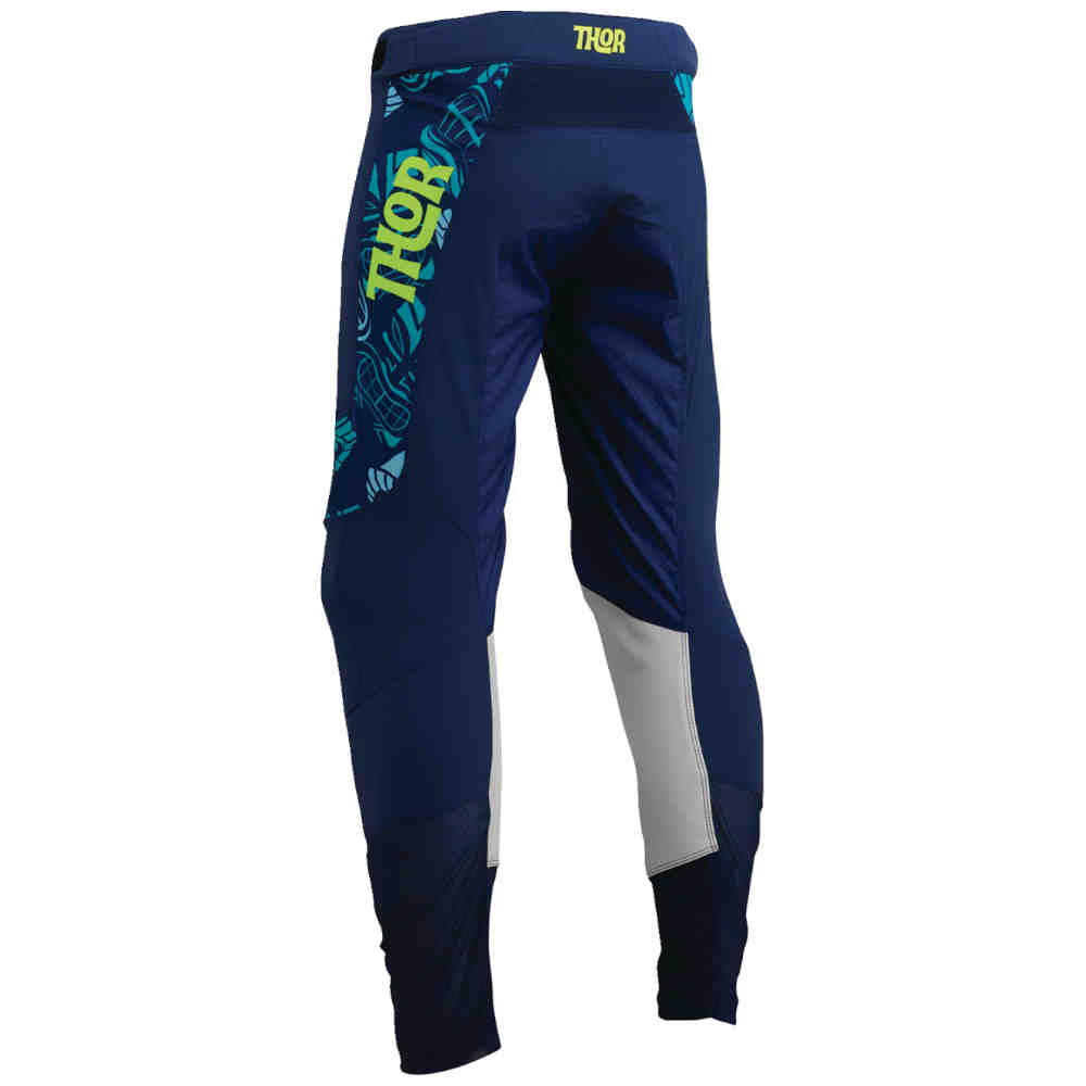 THOR Prime Aloha Motocross Hose navy aqua blau gelb THOR Prime Aloha Motocross Hose navy aqua blau gelb