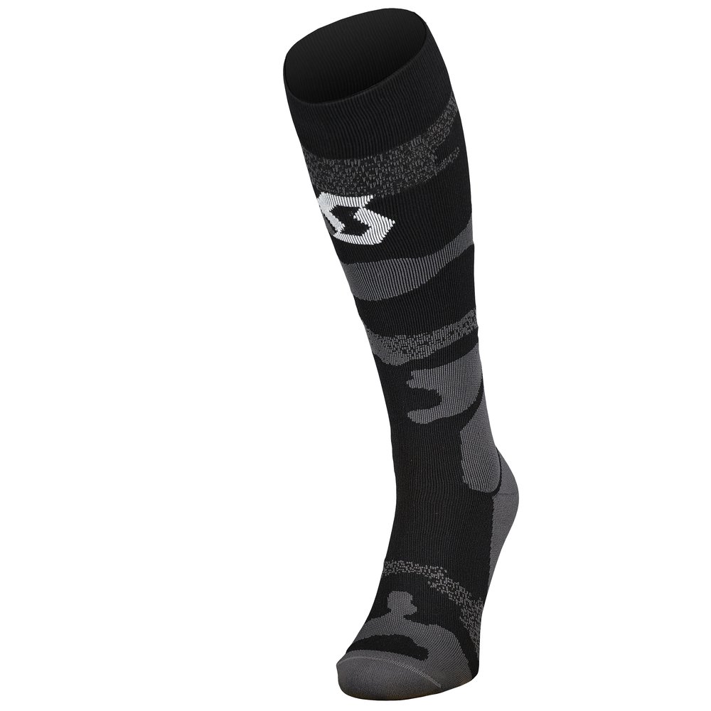 SCOTT Mid Long Camo Socken mittellang dunkel grau weiss SCOTT Mid Long Camo Socken mittellang dunkel grau weiss
