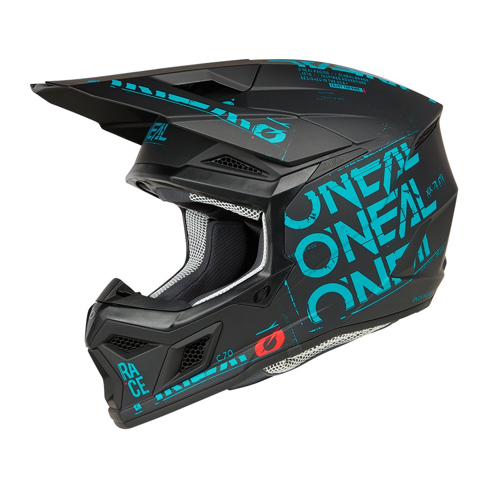 ONEAL 3SRS Motocross Helm Static schwarz teal ONEAL 3SRS Motocross Helm Static schwarz teal