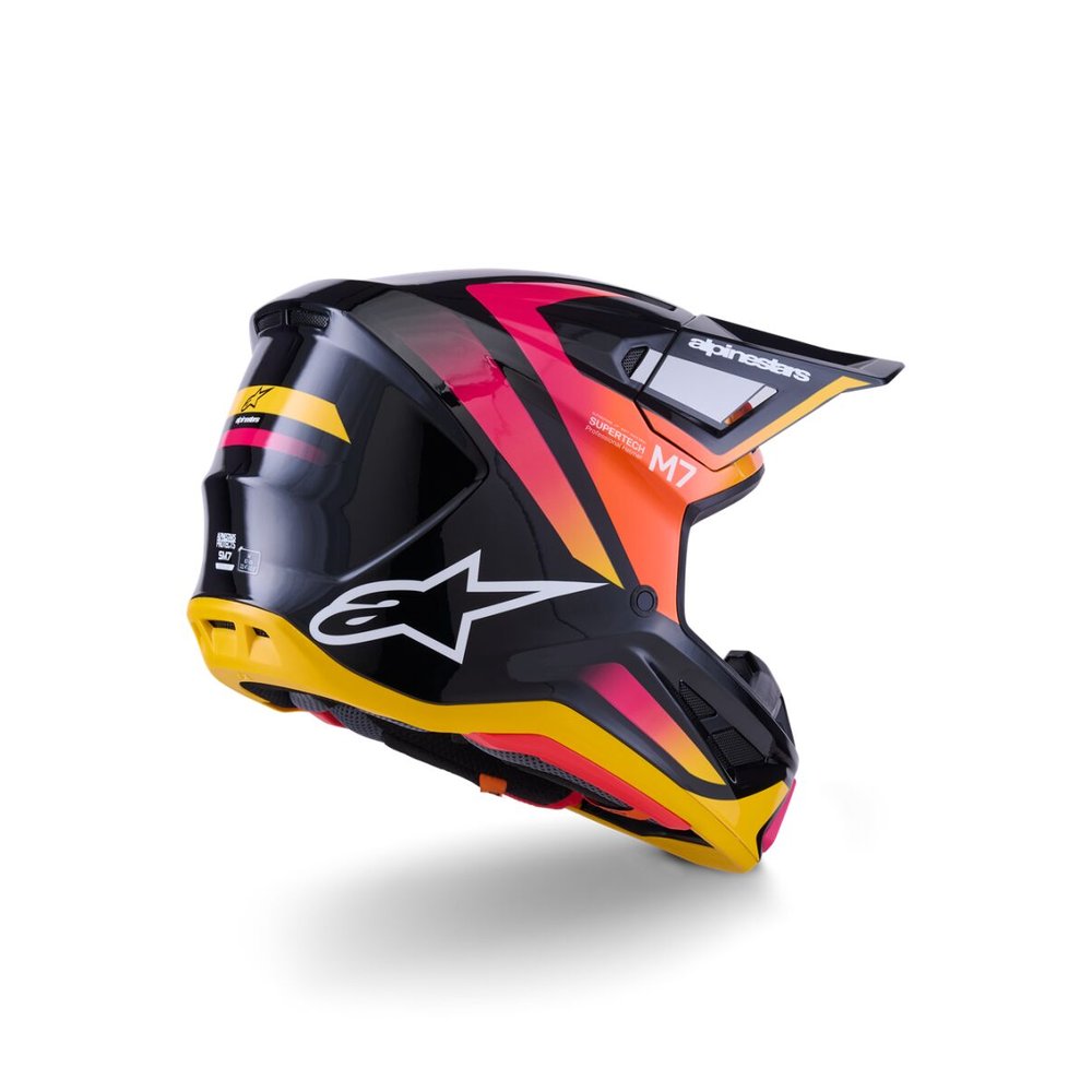ALPINESTARS Supertech M7 Rise Motocross Helm schwarz/gelb/pink