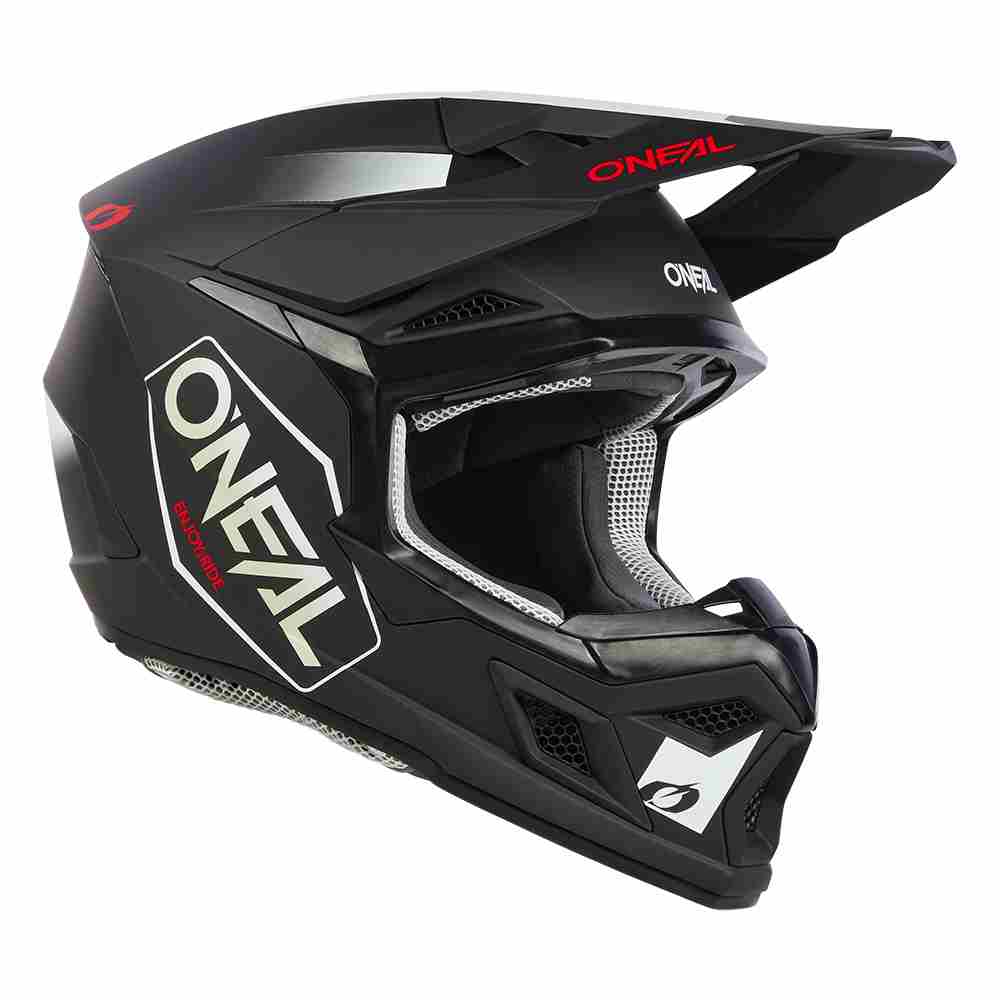 ONEAL 3SRS Hexx Motocross Helm schwarz weiss rot