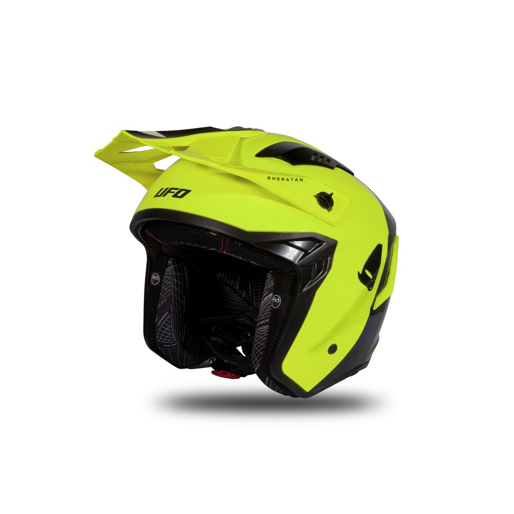 UFO Sheratan Trail Jet Helm neon gelb schwarz glossy