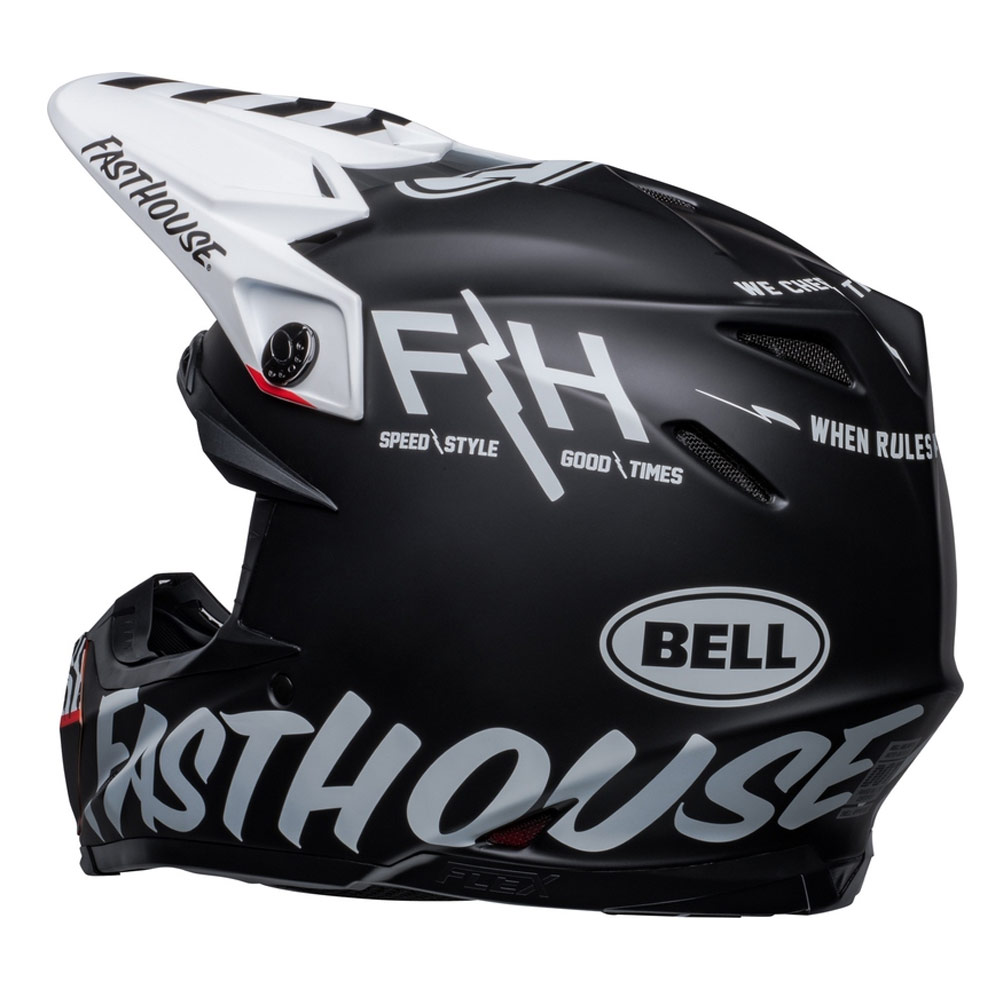 BELL Moto-9s Flex Fasthouse Crew Motocross Helm schwarz weiss BELL Moto-9s Flex Fasthouse Crew Motocross Helm schwarz weiss