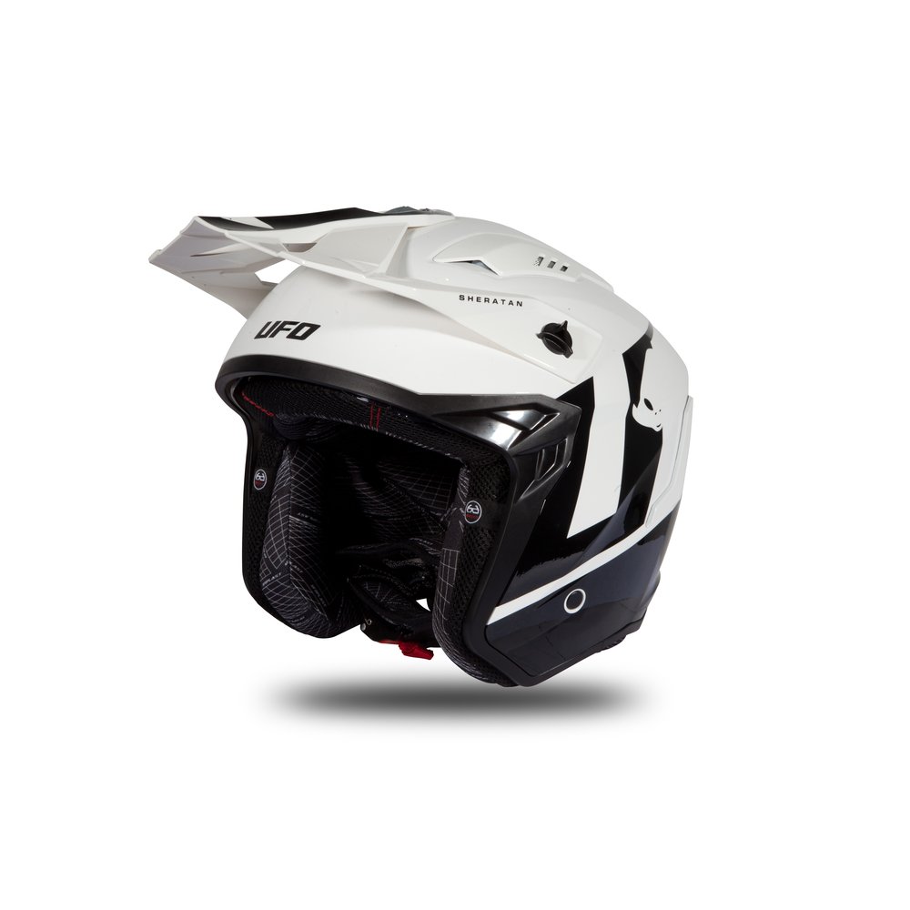 UFO Sheratan Trail Jet Helm weiss schwarz glossy