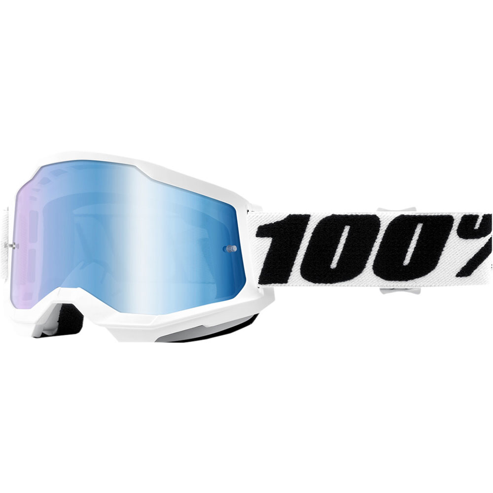 100% Strata 2 Everest MX MTB Brille weiss blau verspiegelt