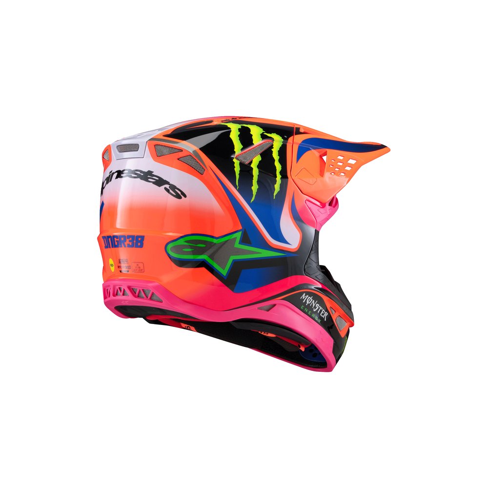 ALPINESTARS Supertech M10 Deegan Monster Motocross Helm orange lila pink ALPINESTARS Supertech M10 Deegan Monster Motocross Helm orange lila pink