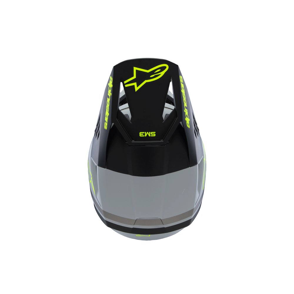 ALPINESTARS Supertech M3 Radium Youth Monster Kinder Motocross Helm grau schwarz gelb ALPINESTARS Supertech M3 Radium Youth Monster Kinder Motocross Helm grau schwarz gelb