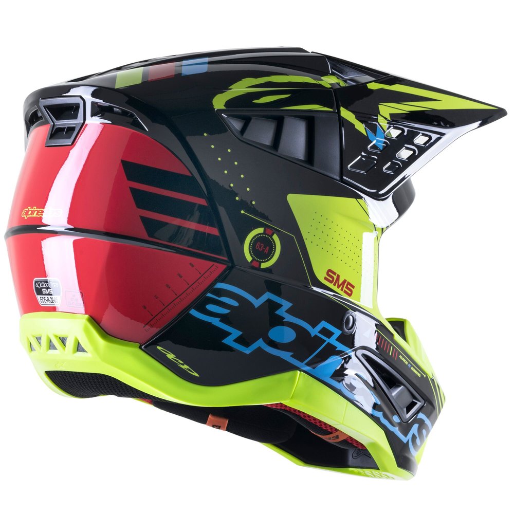 ALPINESTARS Supertech M5 Action Motocross Helm schwarz gelb
