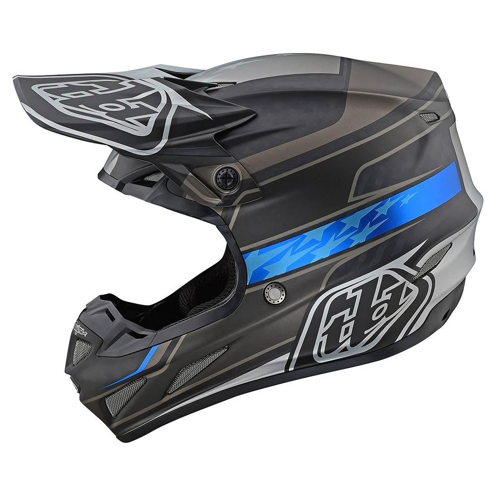 TROY LEE DESIGNS SE4 Carbon Speed Motocross Helm blau grau