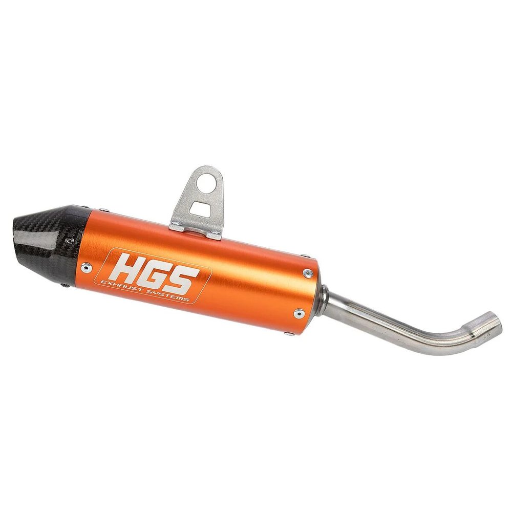 HGS XT-825-SCO Slip-On Endschalldämpfer orange / Carbon Endkappe passend für KTM SX 85 2025- orange carbon