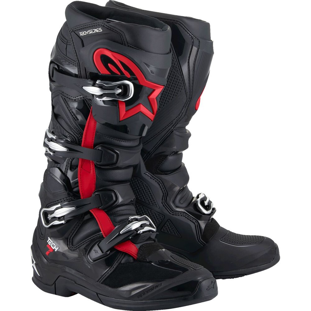 ALPINESTARS Tech 7 Motocross Stiefel schwarz/neon rot ALPINESTARS Tech 7 Motocross Stiefel schwarz/neon rot
