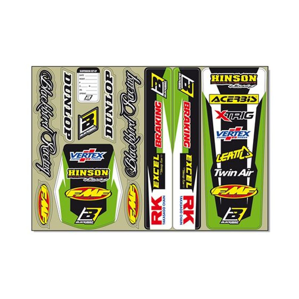 BLACKBIRD RACING Decal Logo Aufkleber-Set grün