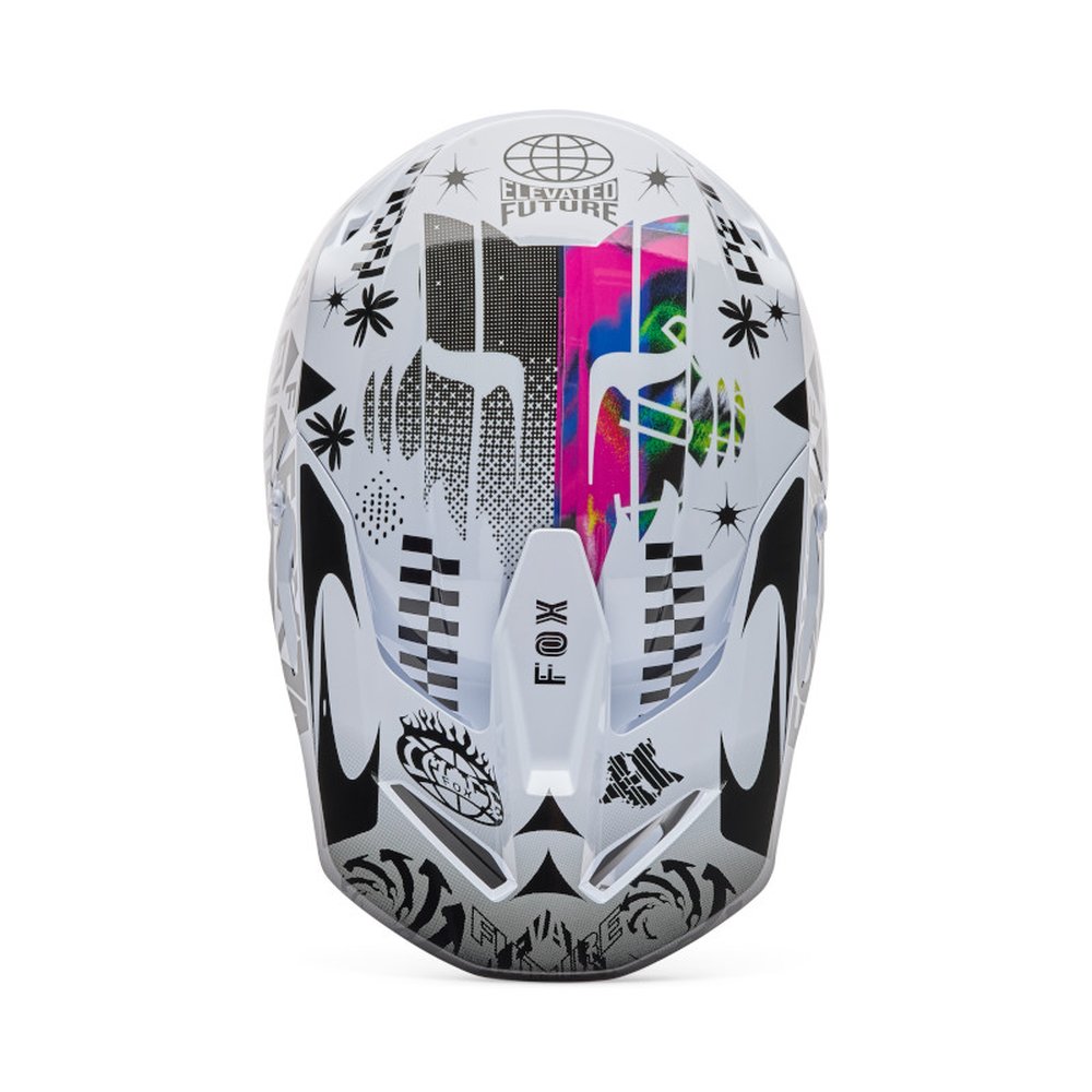 FOX V1 IMAGE COSMO Motocross Helm Weiss/Schwarz