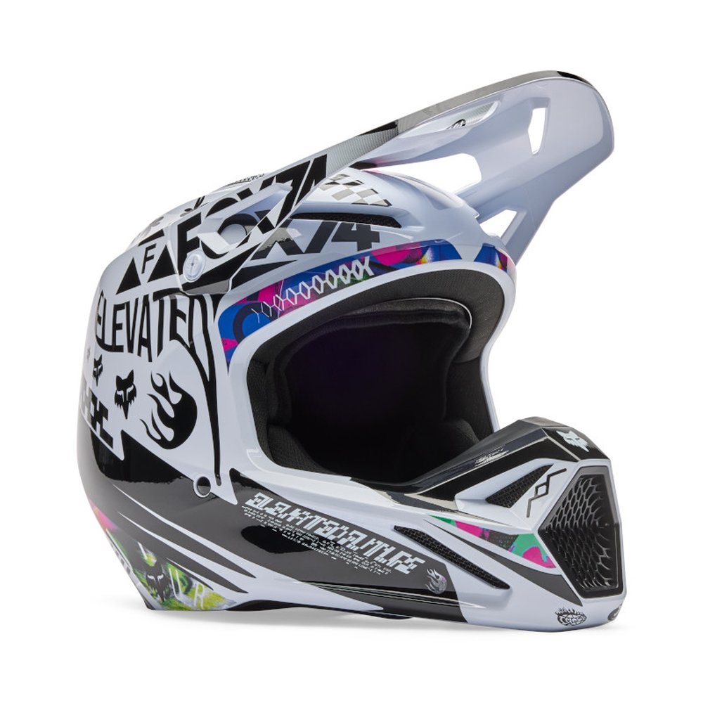FOX V1 IMAGE COSMO Motocross Helm Weiss/Schwarz