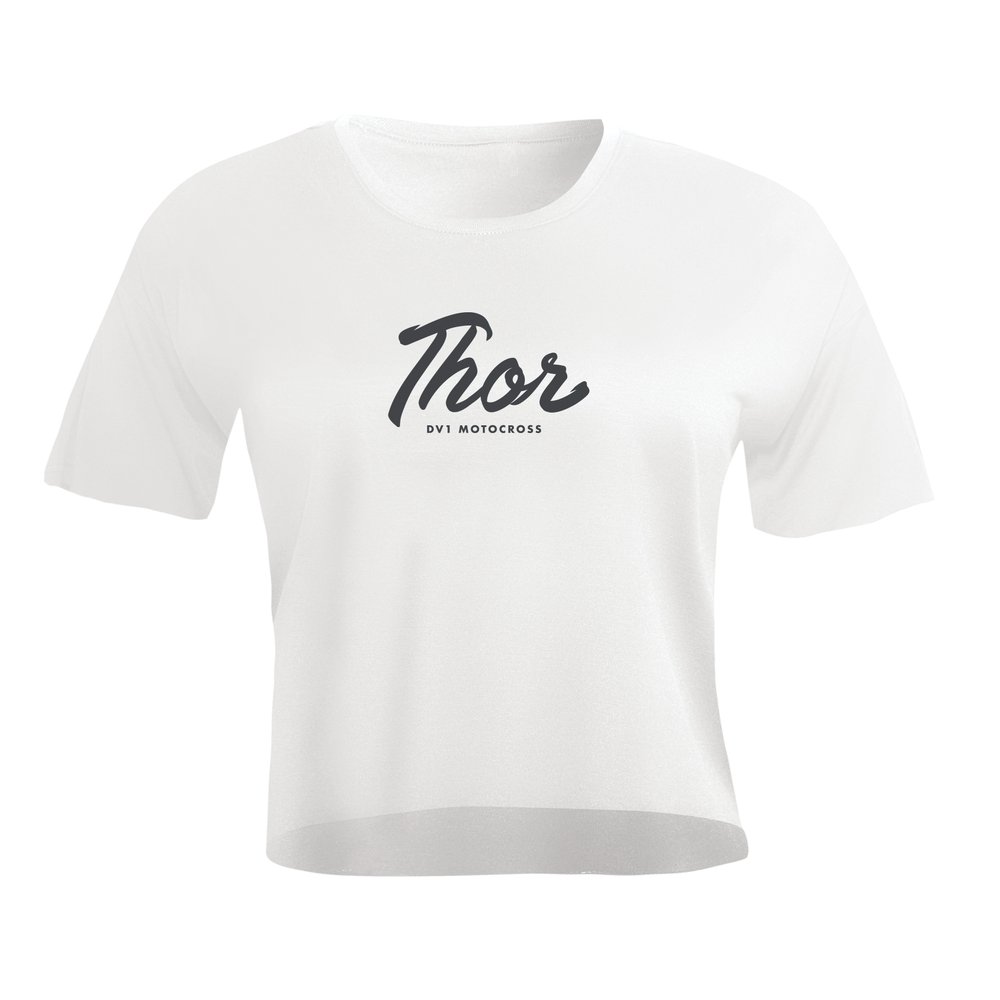 THOR Scipt Crop Frauen T-Shirt weiss