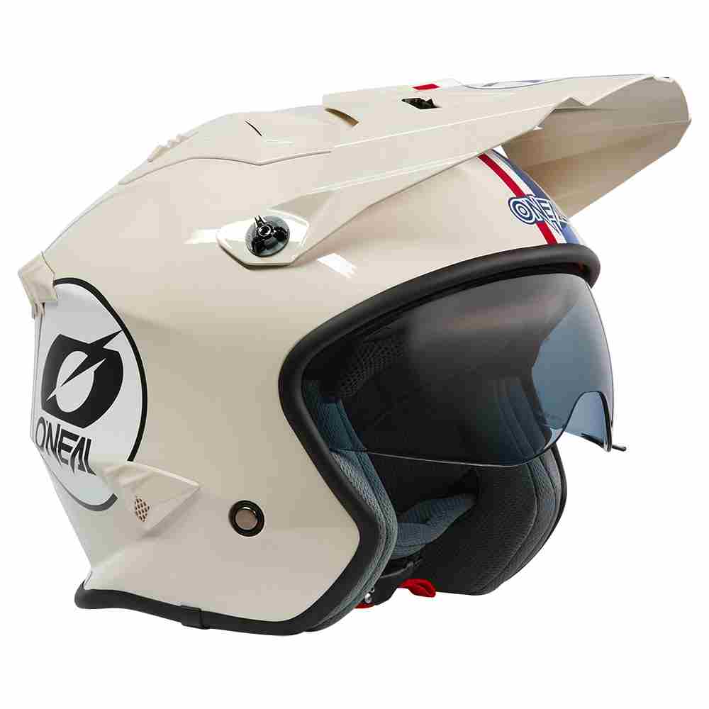 ONEAL Volt Herbie Trial Motorrad Helm weiss rot blau