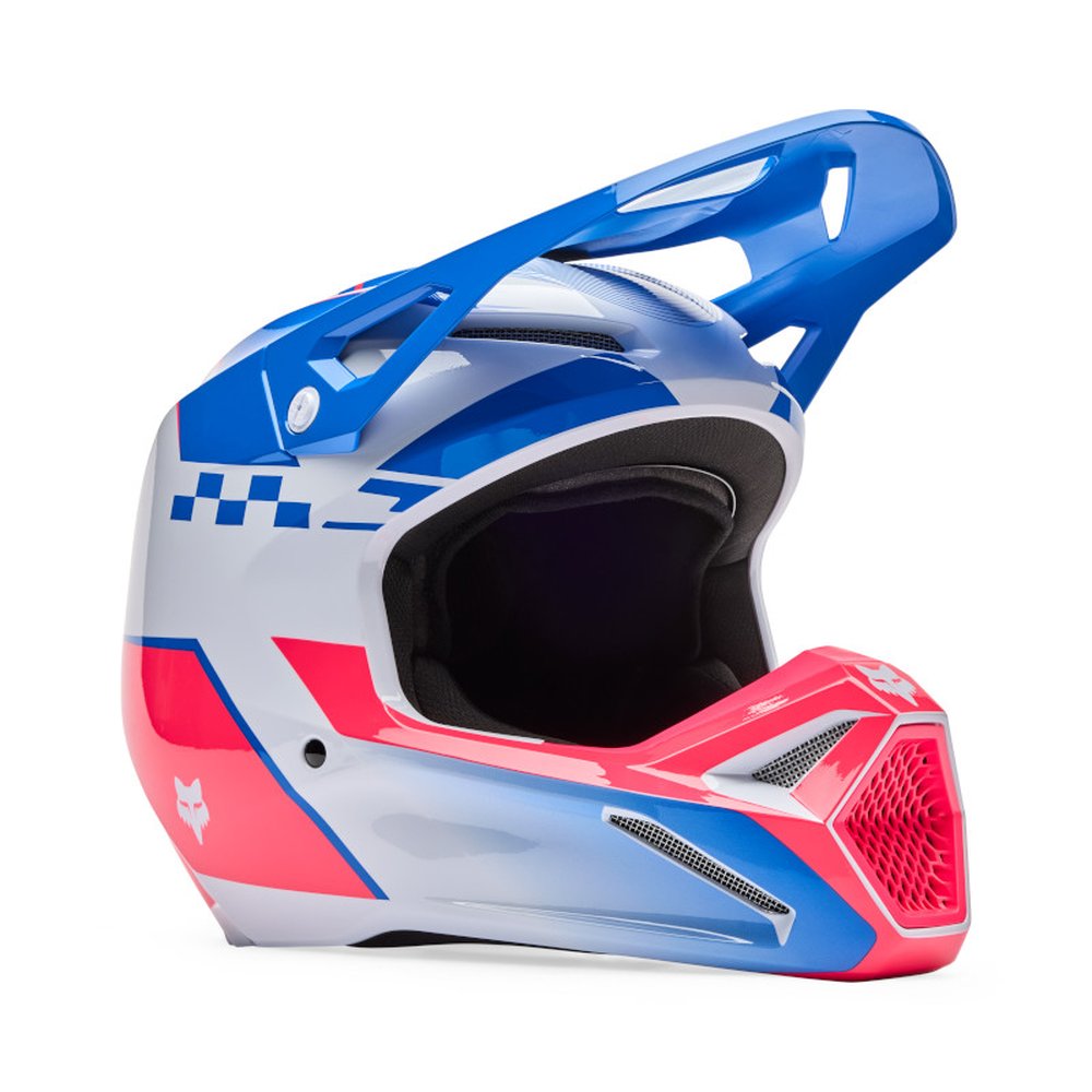 FOX V1 COLLECT Motocross Helm Open Blau