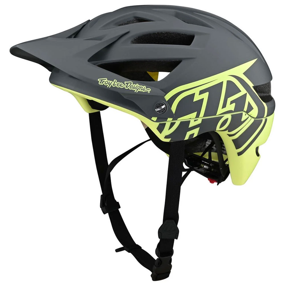 TROY LEE DESIGNS A1 MIPS MTB Helm Classic grau gelb