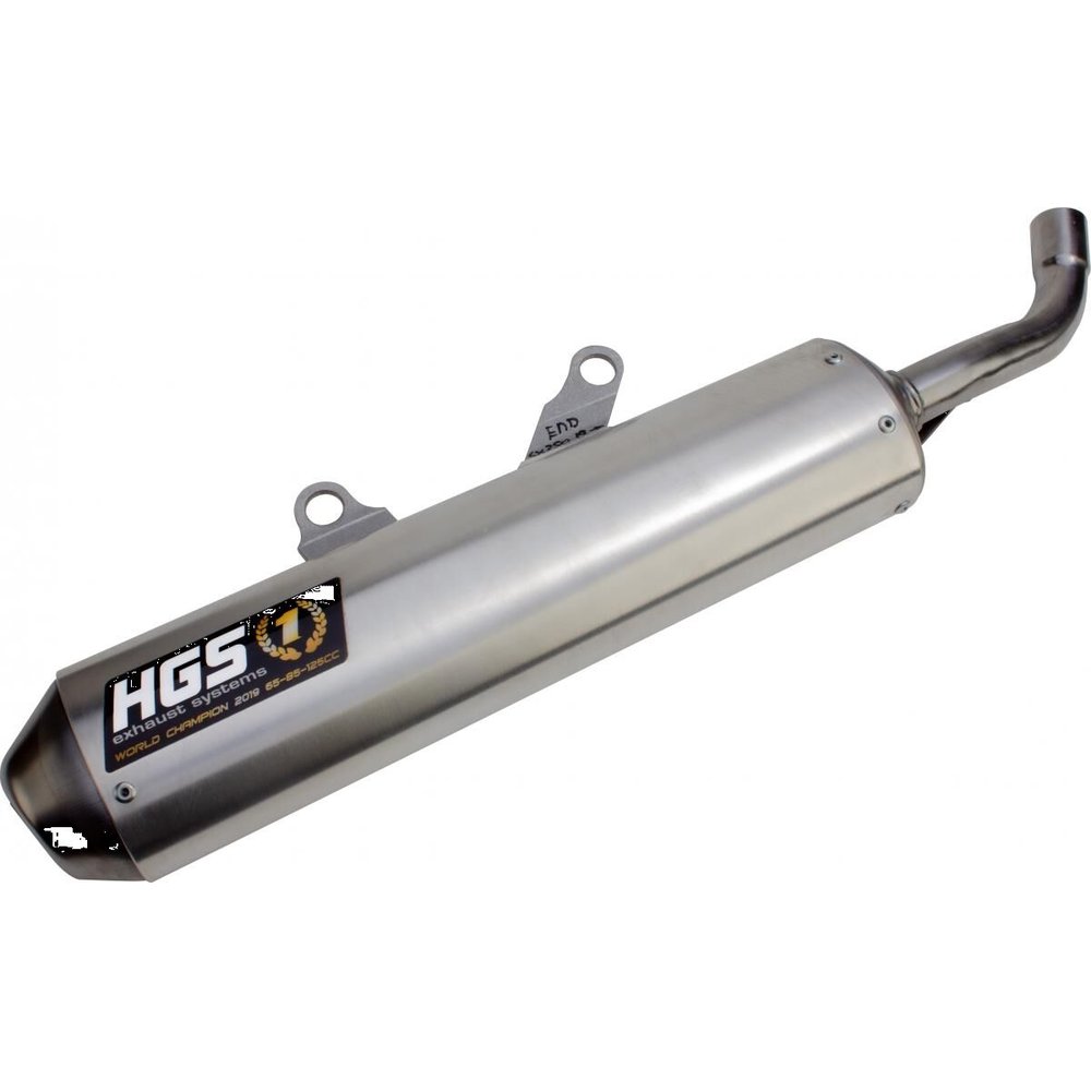 HGS XE-217-SSG Slip-On Endschalldämpfer Enduro passend für KTM/Husqvarna EXC/TE 250/300 grau