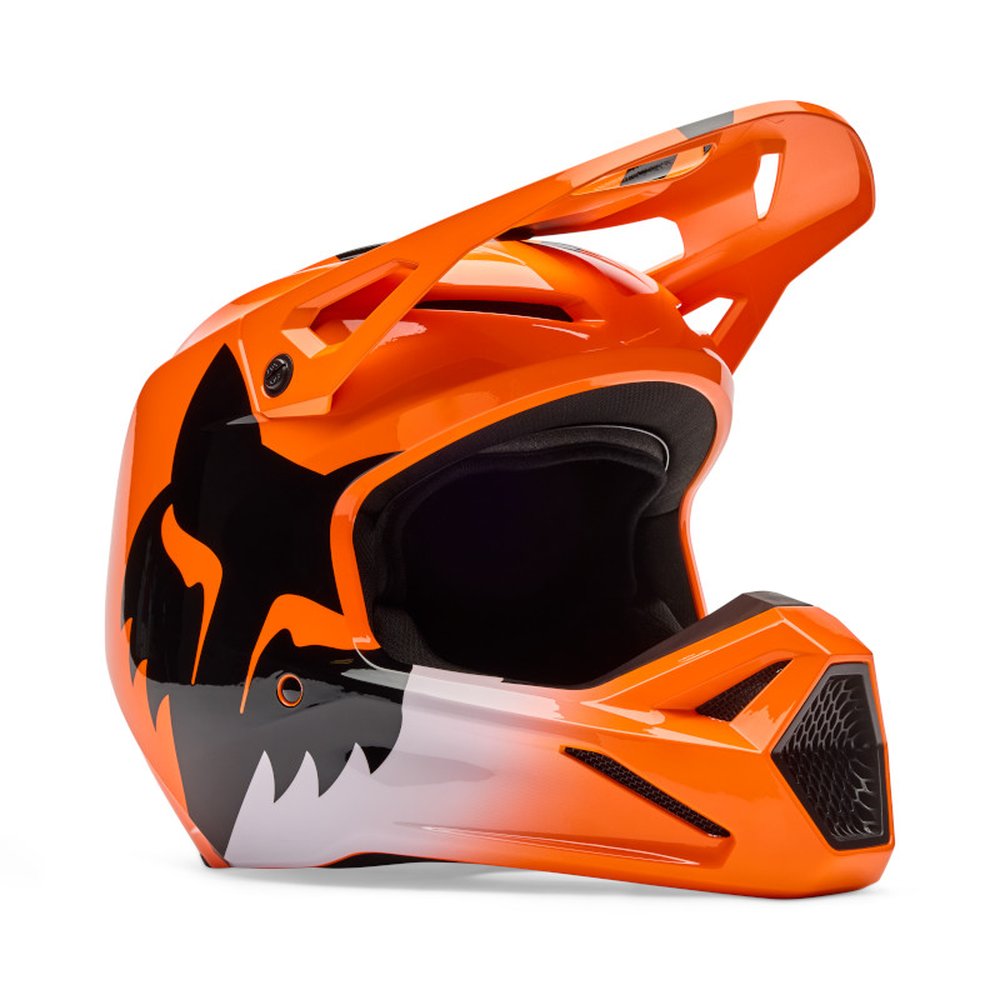 FOX V1 SHIELD Motocross Helm Neon Orange