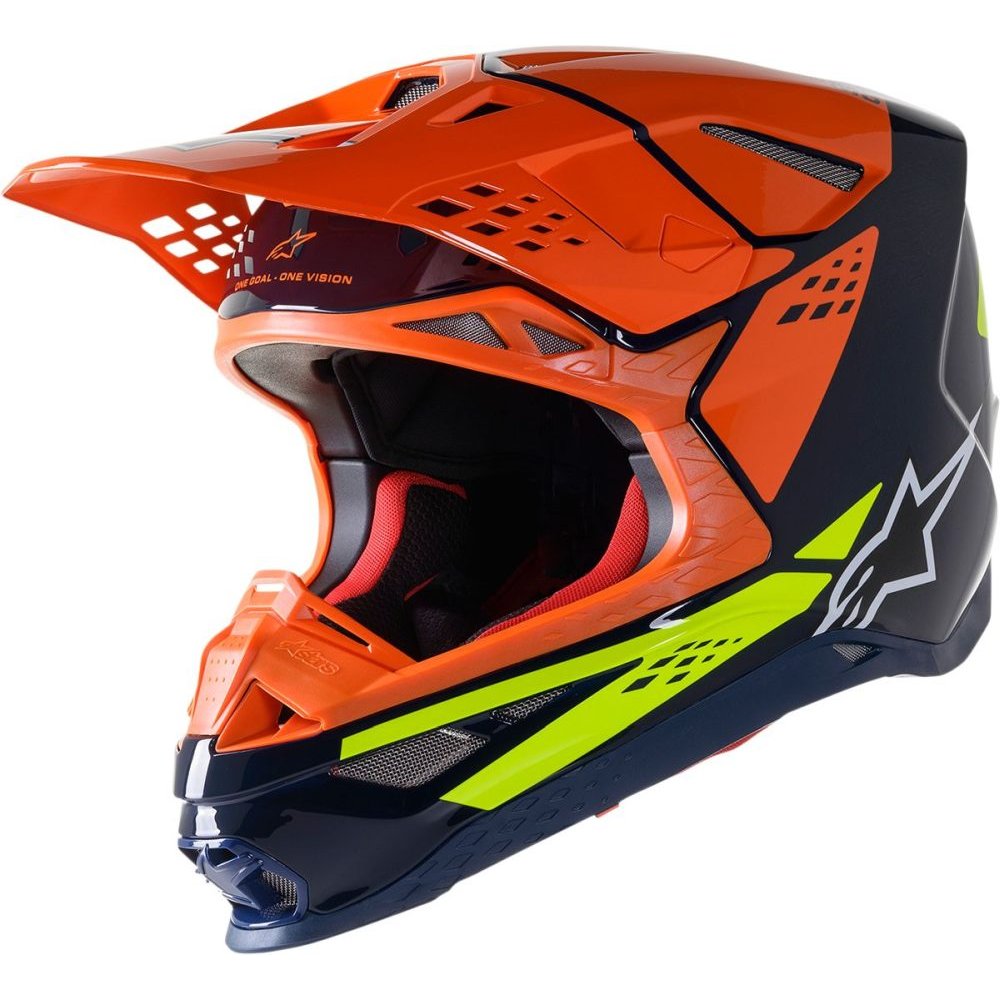 ALPINESTARS SM8 Motocross Helm Fact blau orange gelb